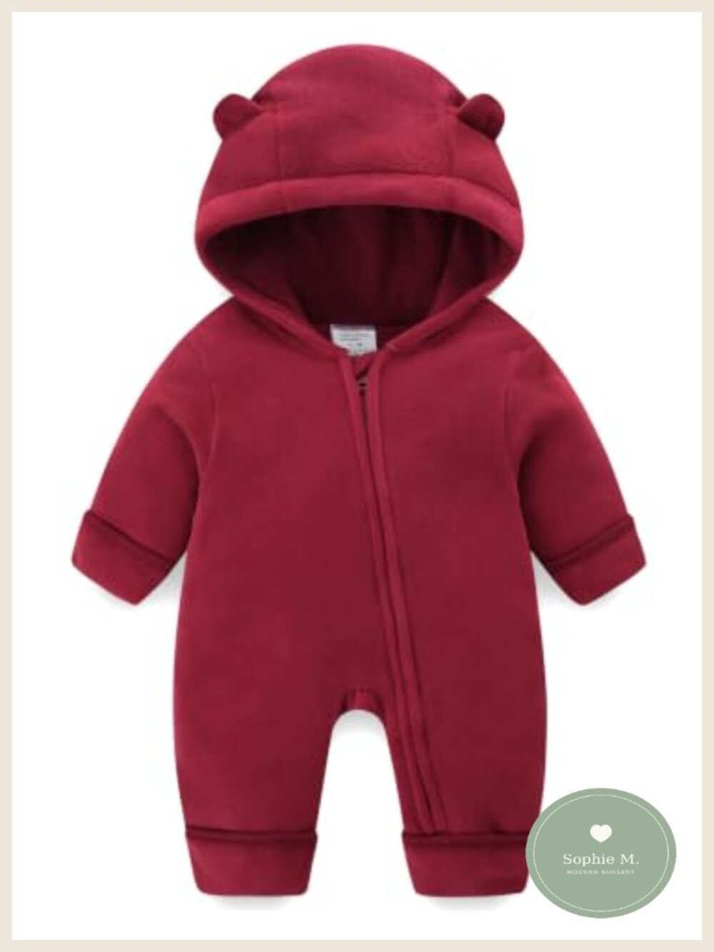 Newborn Baby Girls Boys Bear Fleece Snowsuit Winter Onesie
